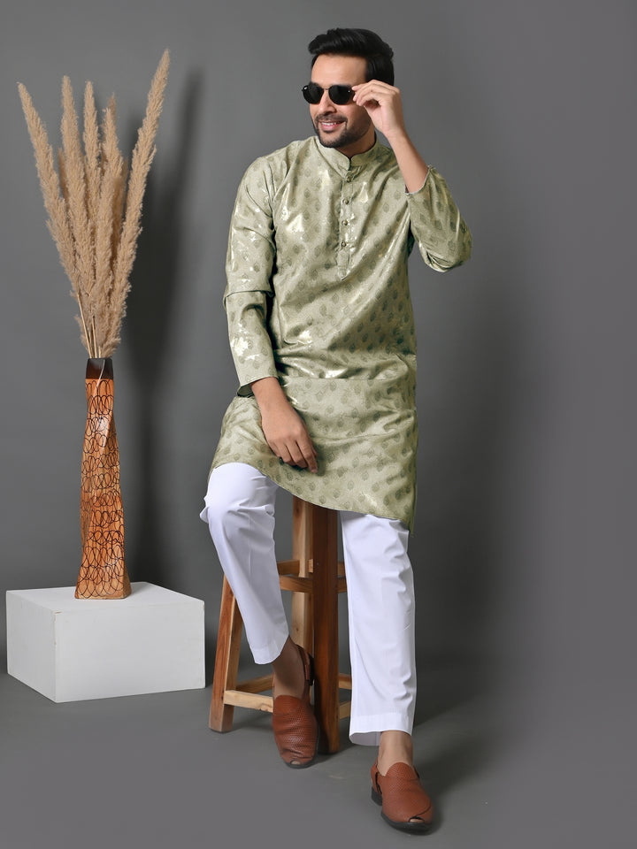 Ethnic Motifs Beige Kurta Set - KM34345-34