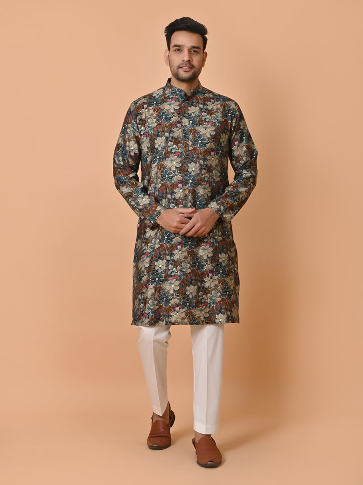 Floral Blue Only Kurta - K36228-D27