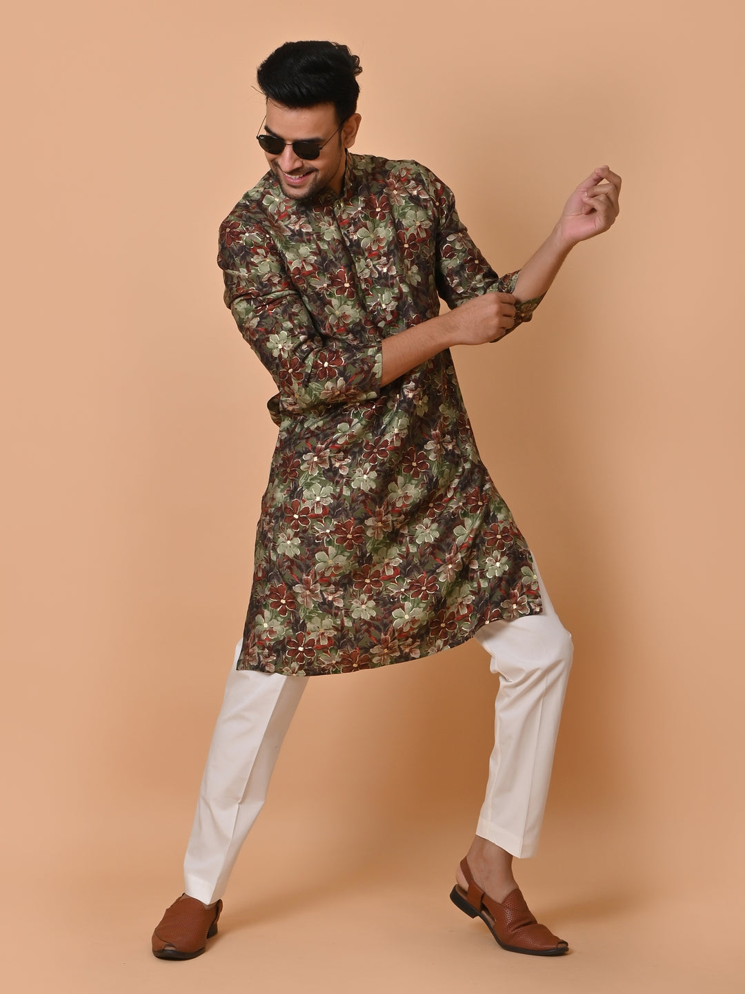 Floral Green Only Kurta - K36228-P27