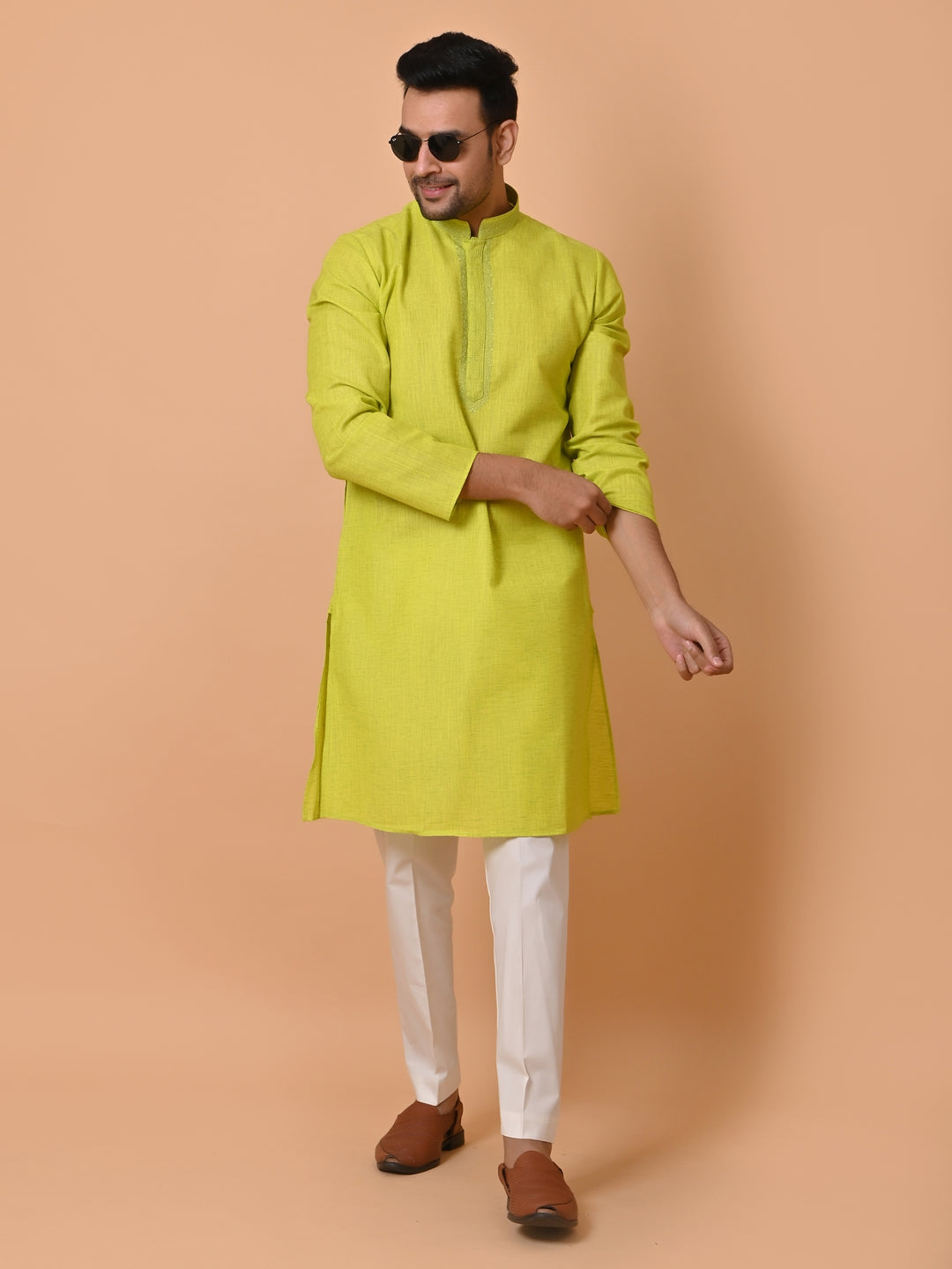 Solid Green Kurta Set - KM34077-7