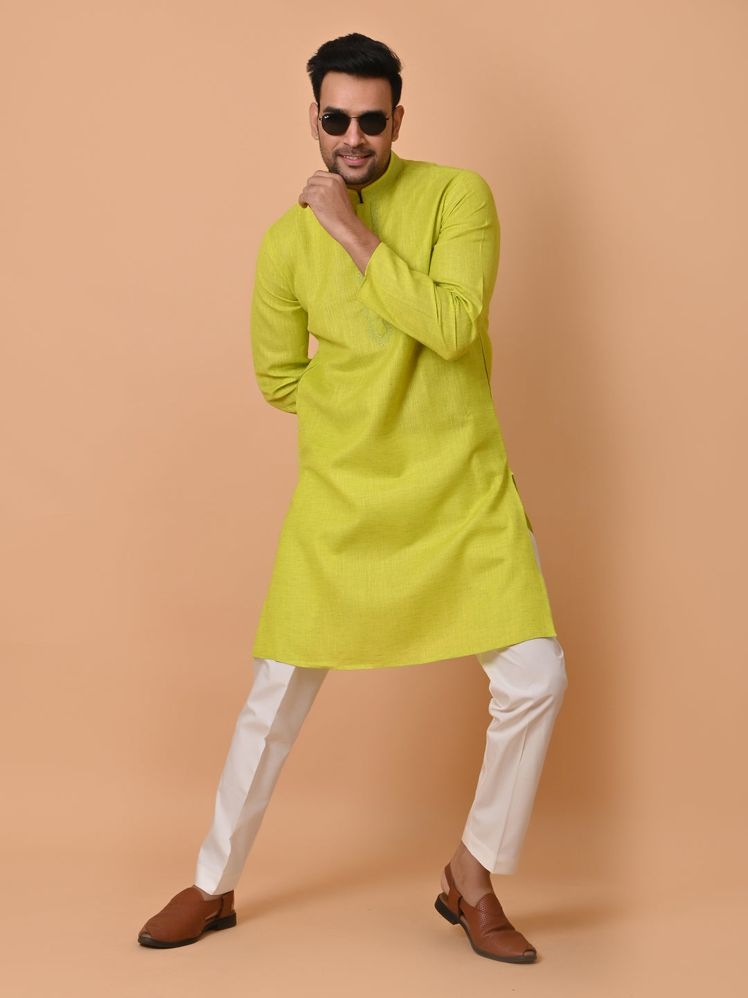 Solid Green Kurta Set - KM34077-7