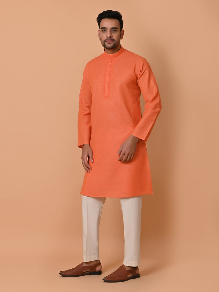 Solid Orange Kurta Set - KM34077-3