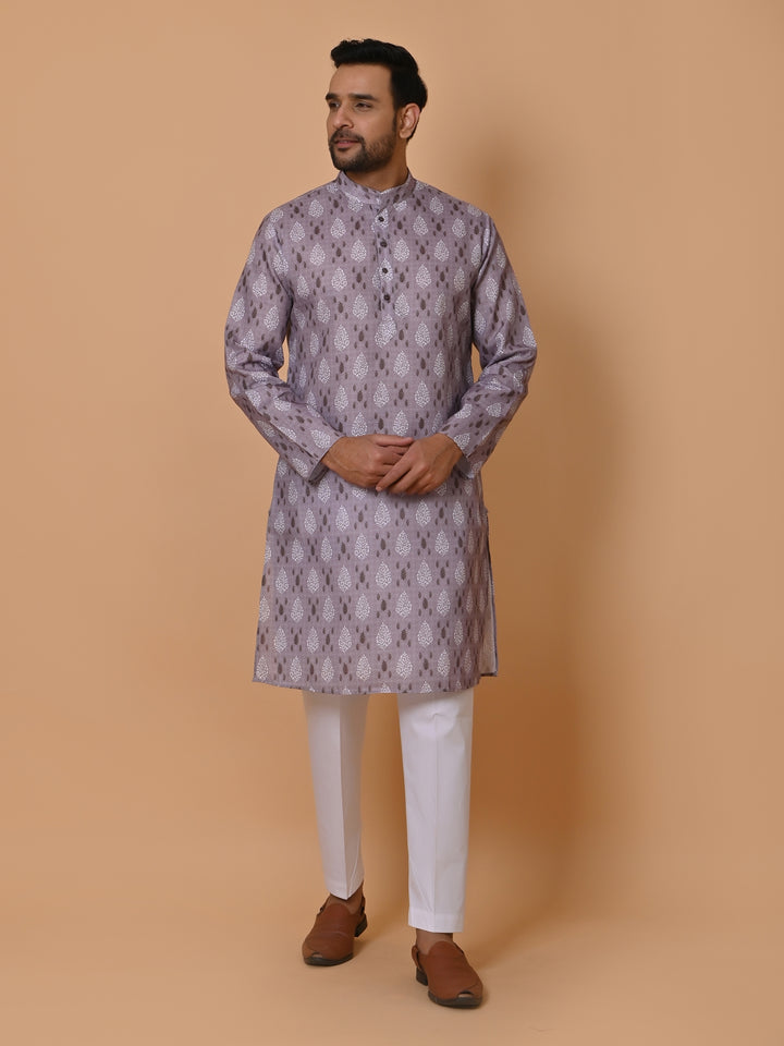 Leafs Grey Kurta Set - KM36662-88