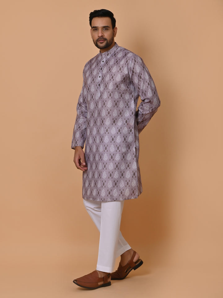 Leafs Grey Kurta Set - KM36662-88