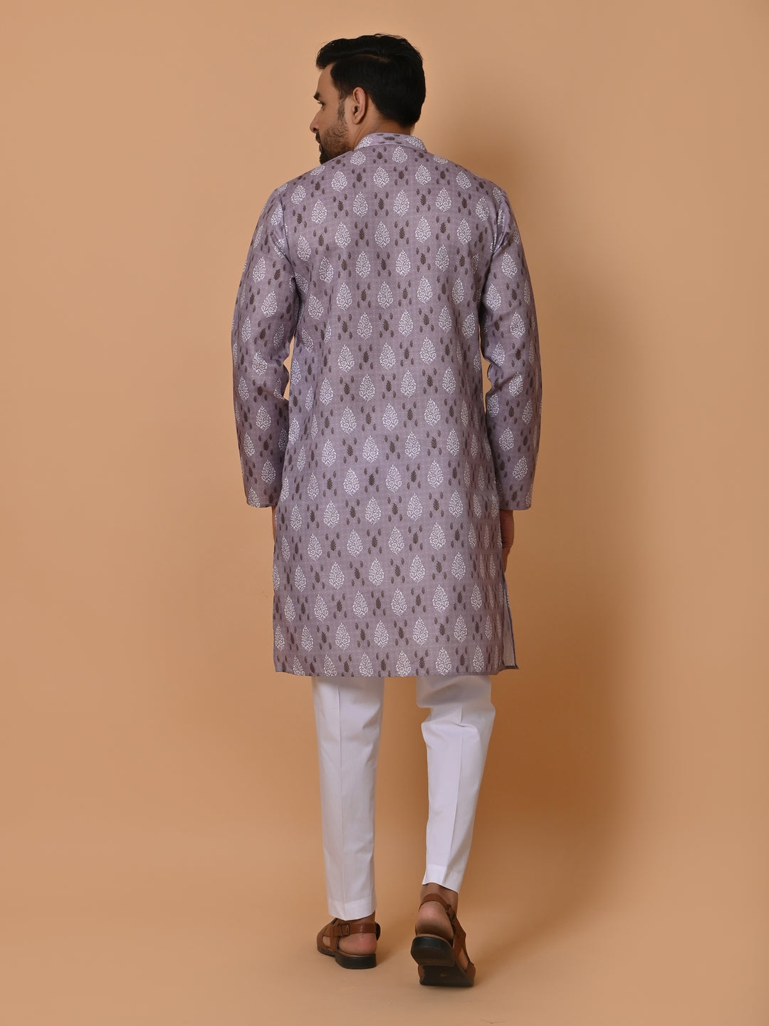 Leafs Grey Kurta Set - KM36662-88