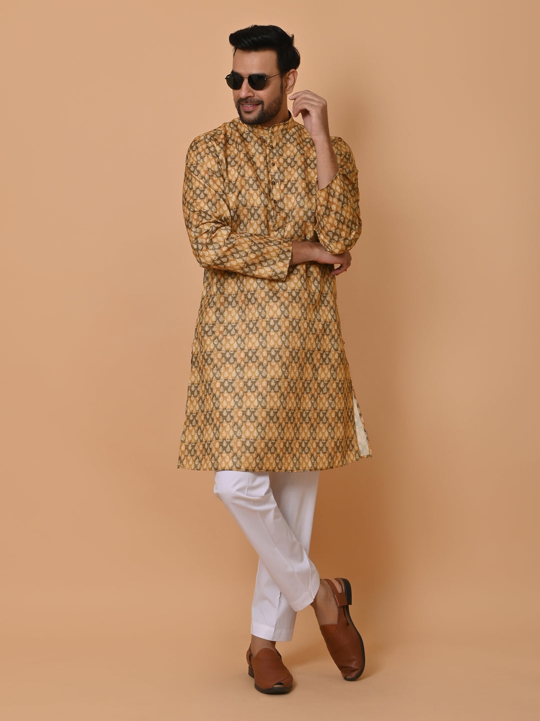 Leafs Orange Kurta Set - KM36662-107