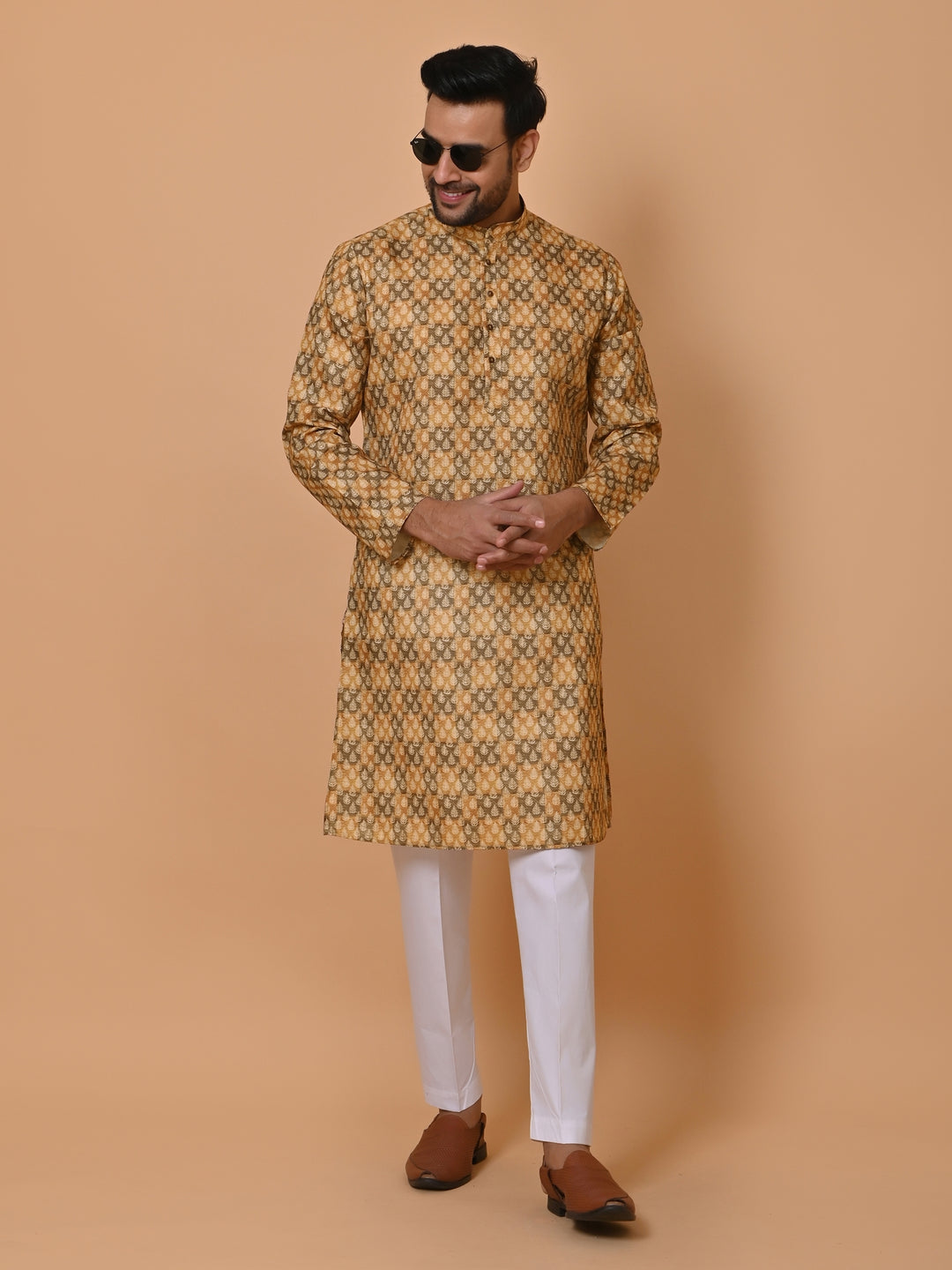 Leafs Orange Kurta Set - KM36662-107