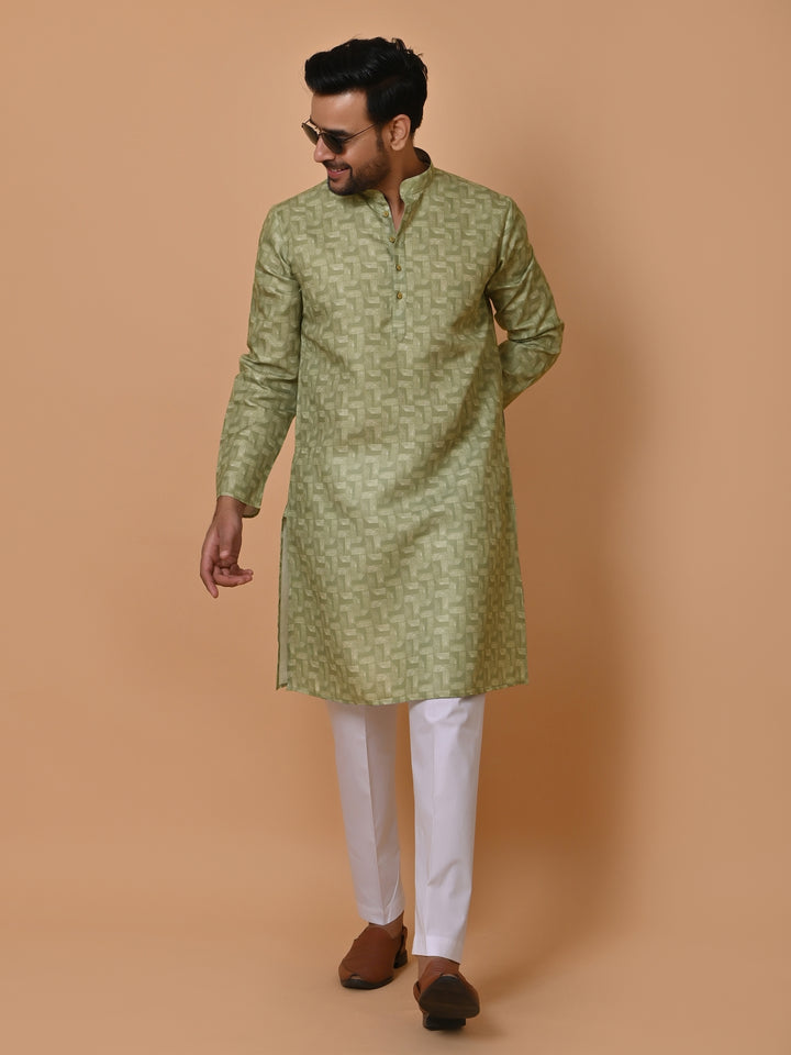 Geometric Pista Kurta Set - KM36662-111