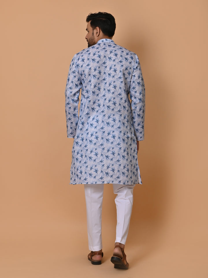 Floral Blue Kurta Set - KM36662-10