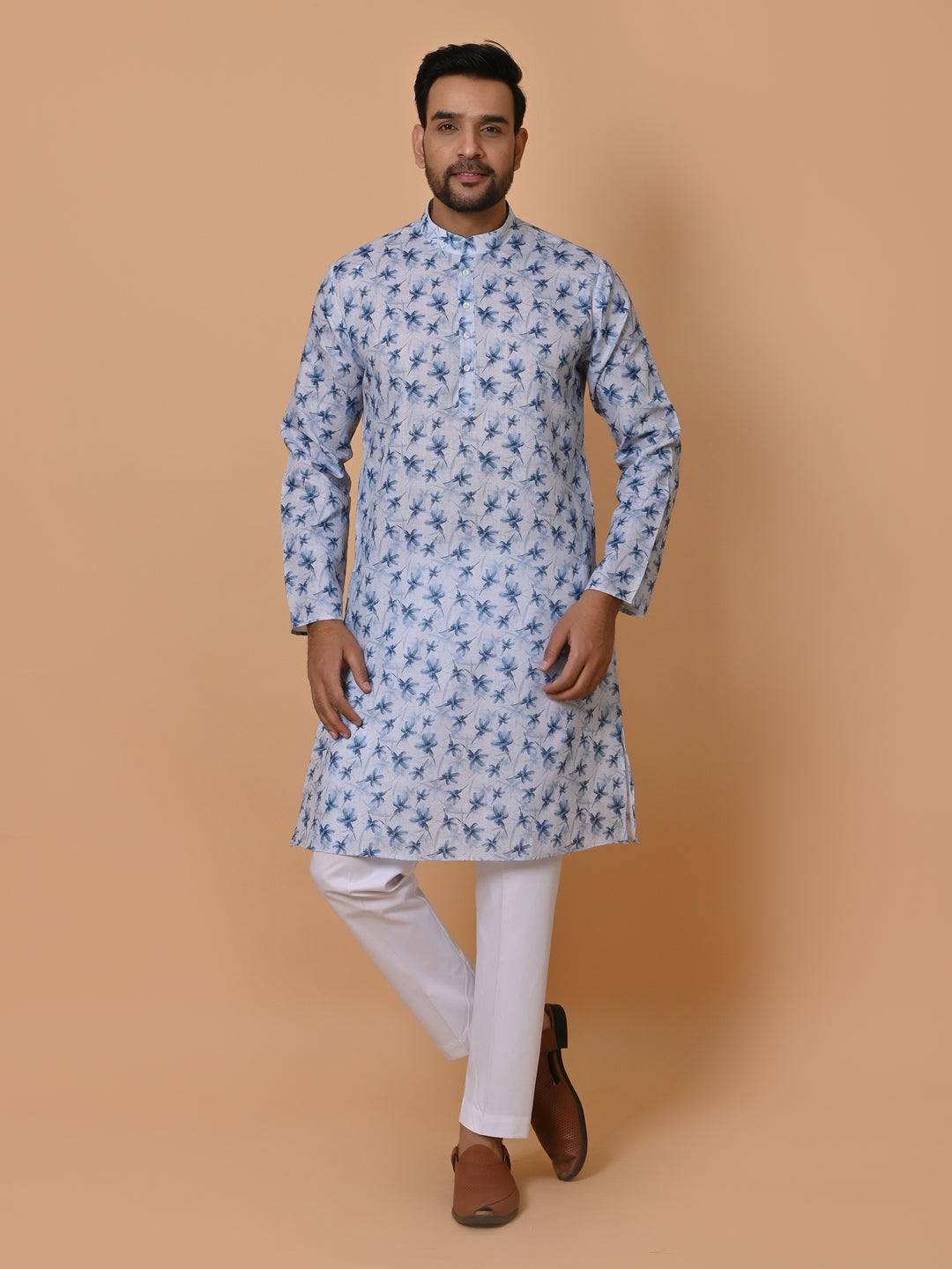 Floral Blue Kurta Set - KM36662-10