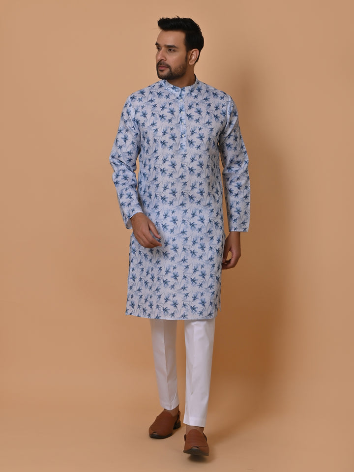 Floral Blue Kurta Set - KM36662-10