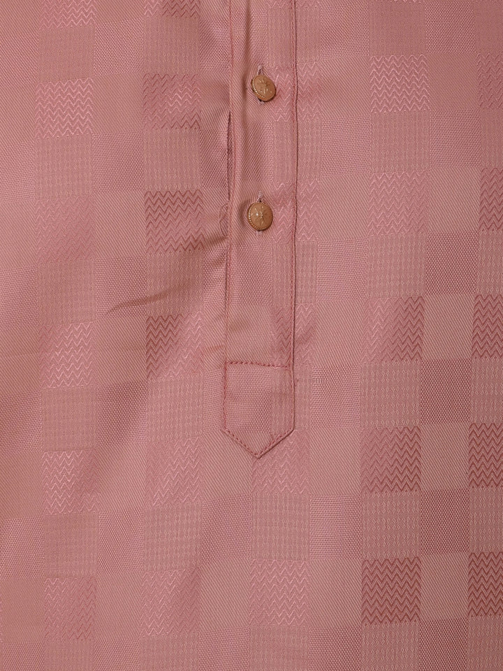 Checked Pink Kurta Set - KM36995-2