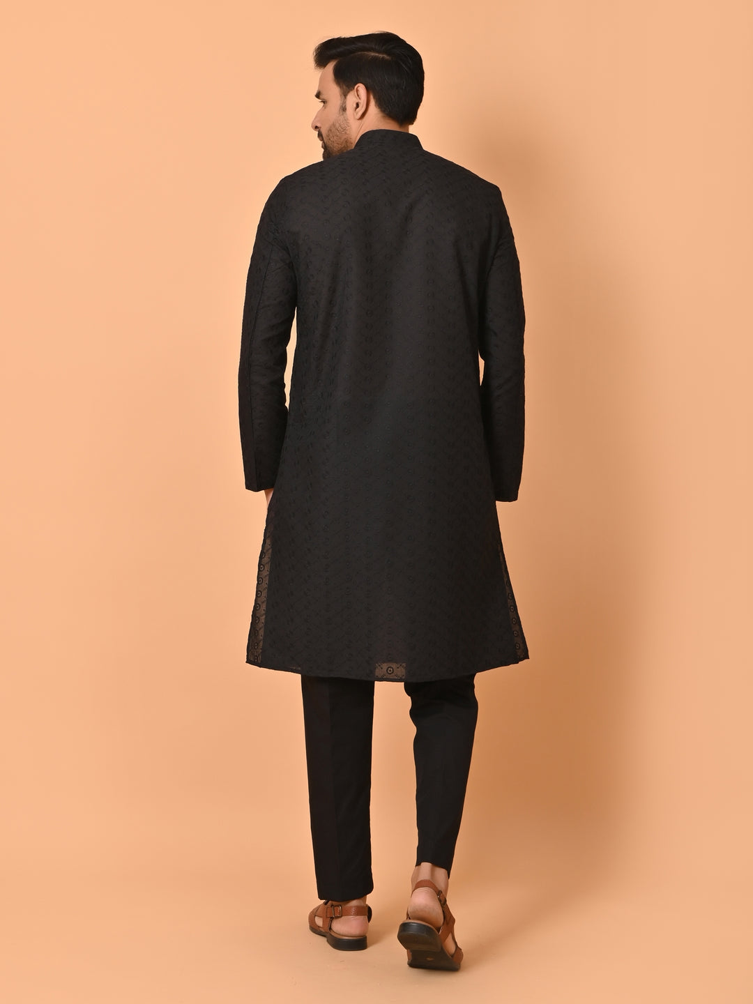 Geometric Black Kurta Set - KM26317-BK29
