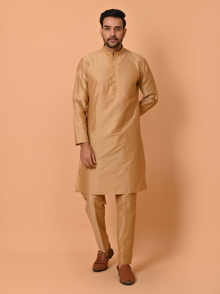 Solid Gold Kurta Set - KM35476-6