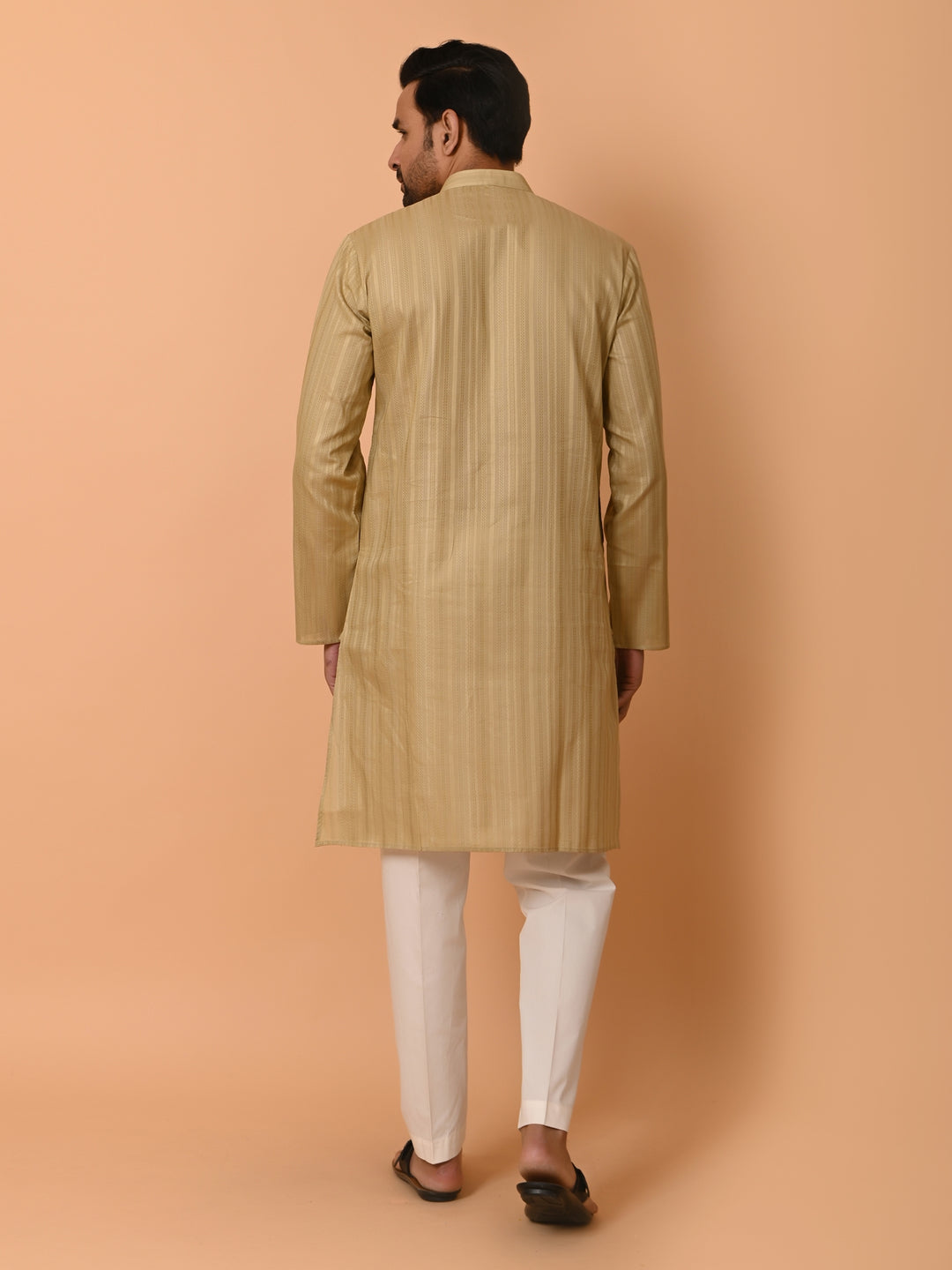 Striped Khaki Kurta Set - KM37231-5