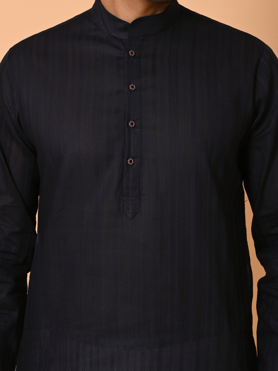 Striped Navy Blue Kurta Set - KM37231-9