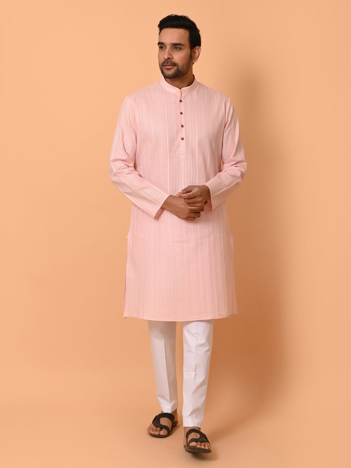 Striped Pink Kurta Set - KM37231-102