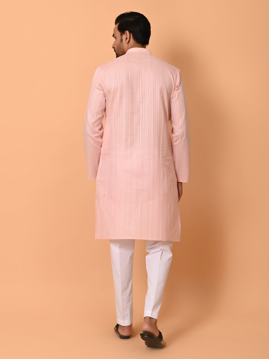 Striped Pink Kurta Set - KM37231-102