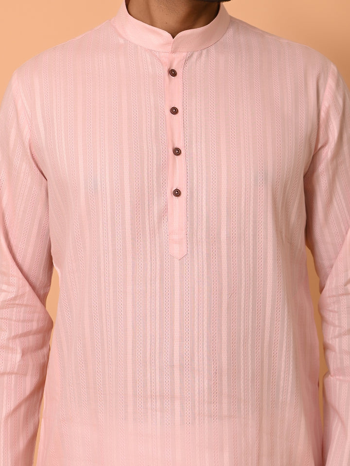 Striped Pink Kurta Set - KM37231-102