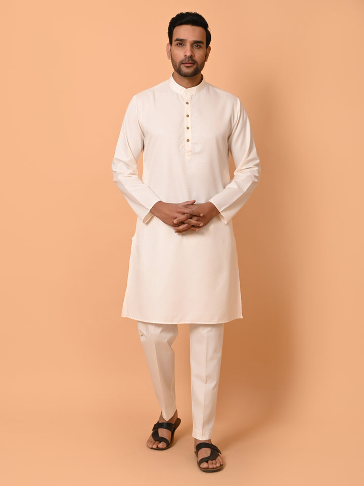 Geometric Cream Kurta Set - KM37232-23