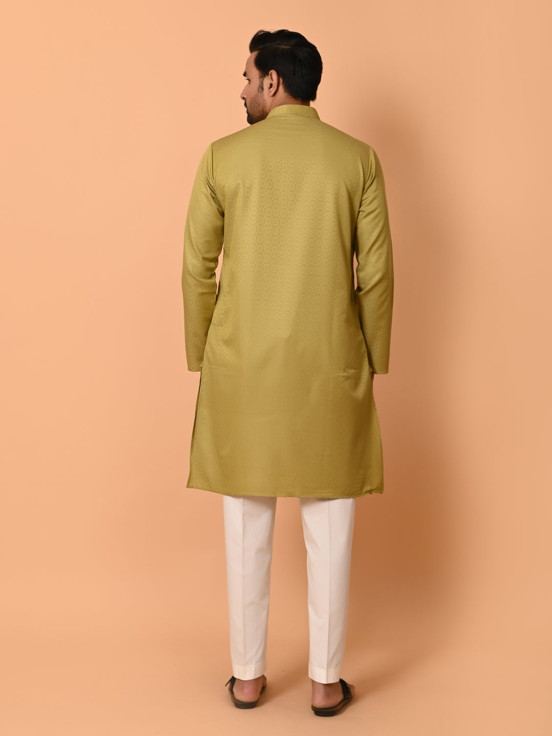 Geometric Olive Kurta Set - KM37232-31