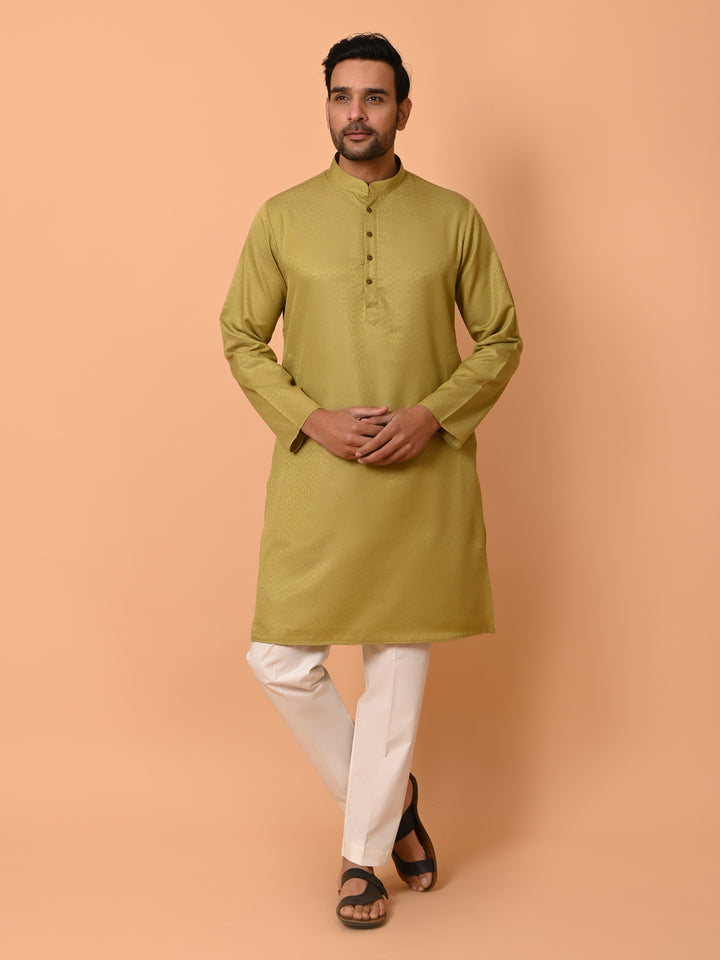 Geometric Olive Kurta Set - KM37232-31