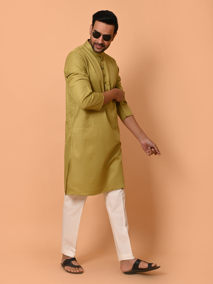 Geometric Olive Kurta Set - KM37232-31