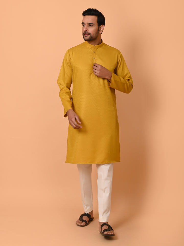 Geometric Mustard Kurta Set - KM37232-33