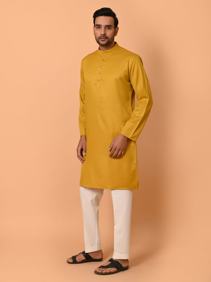 Geometric Mustard Kurta Set - KM37232-33