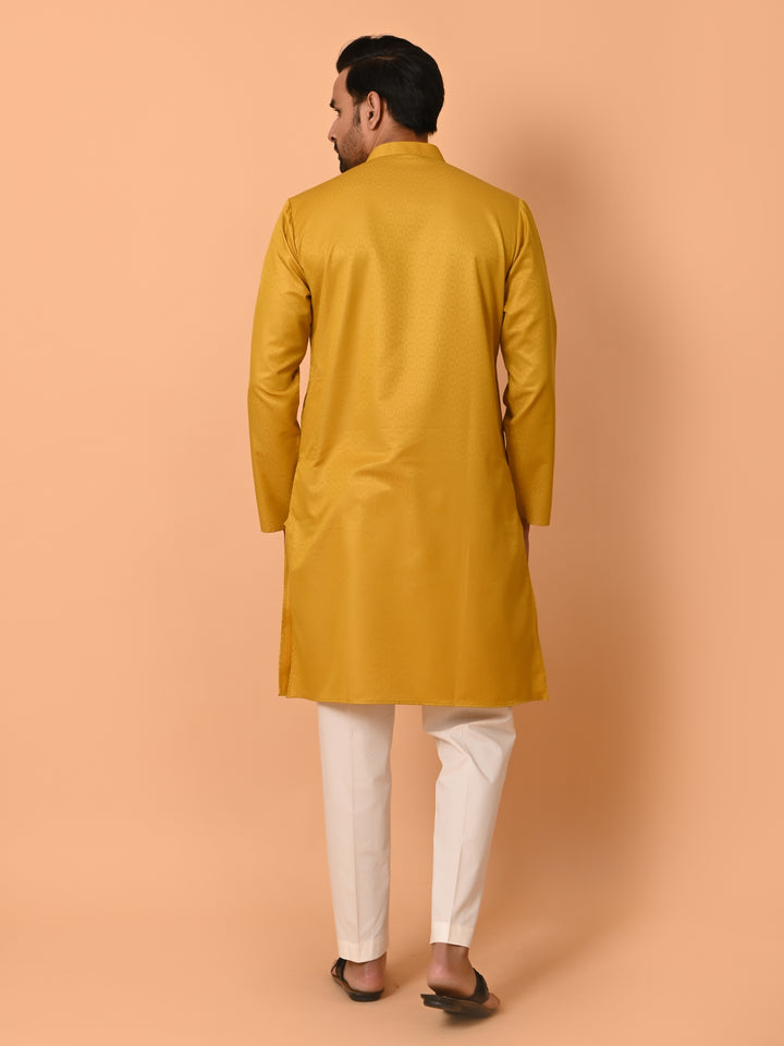 Geometric Mustard Kurta Set - KM37232-33