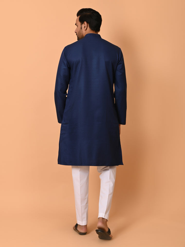 Geometric Navy Blue Kurta Set - KM37232-37
