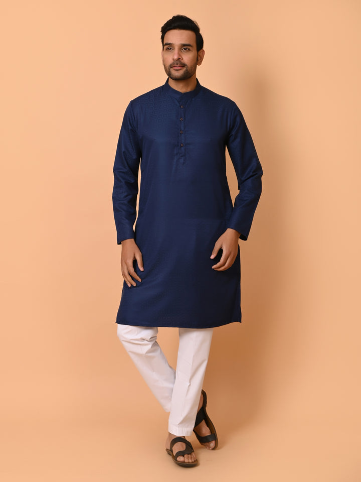 Geometric Navy Blue Kurta Set - KM37232-37