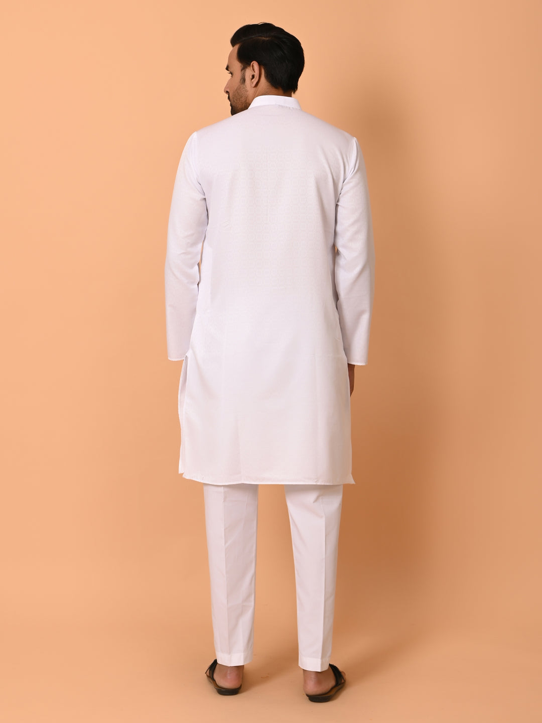 Geometric White Kurta Set - KM37232-21