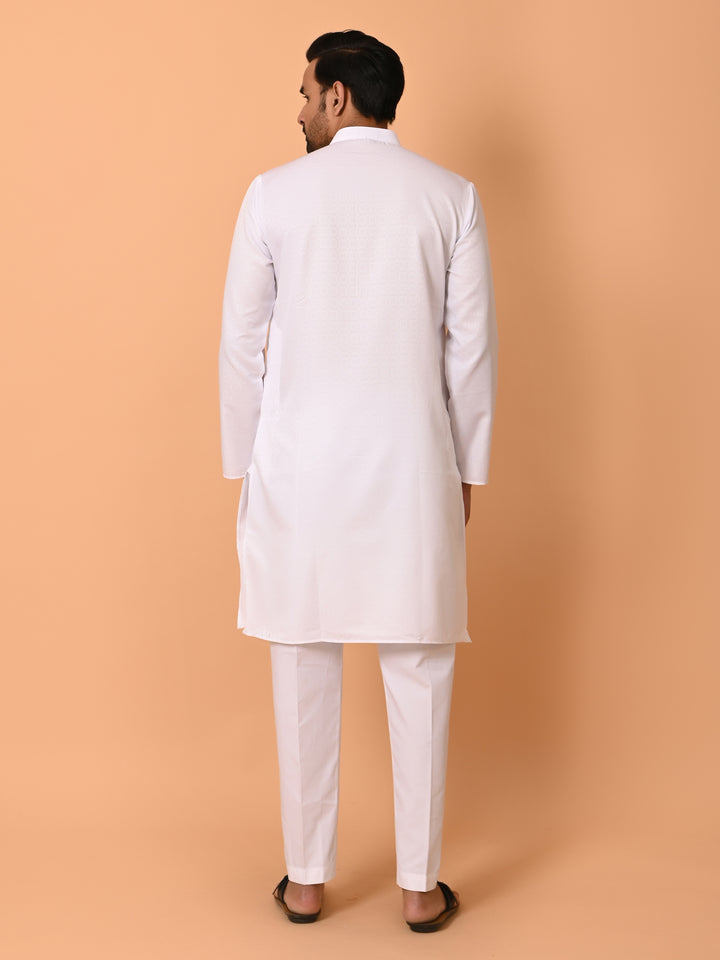 Geometric White Kurta Set - KM37232-21
