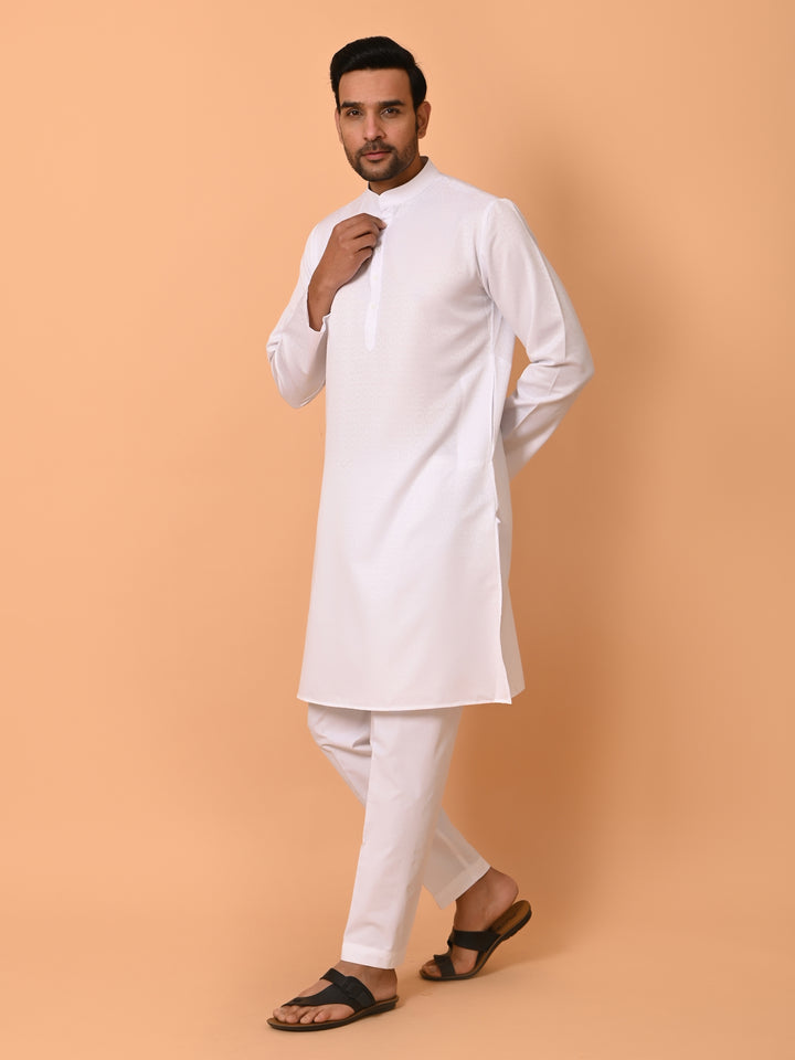 Geometric White Kurta Set - KM37232-21