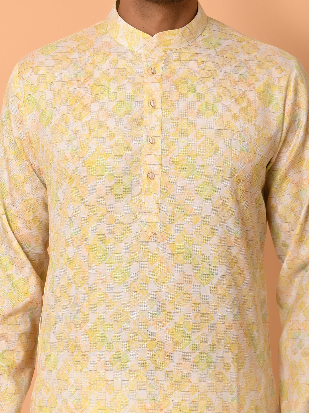 Abstract Yellow Kurta Set - KM37342-2