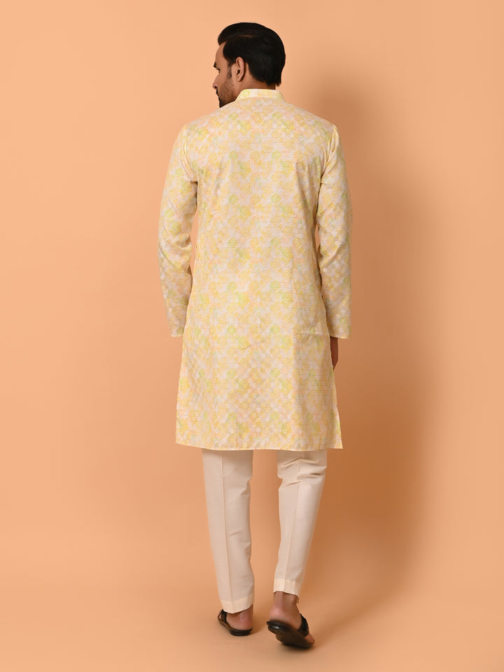 Abstract Yellow Kurta Set - KM37342-2