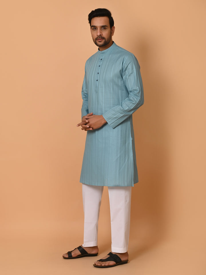 Striped Blue Kurta Set - KM37231-7