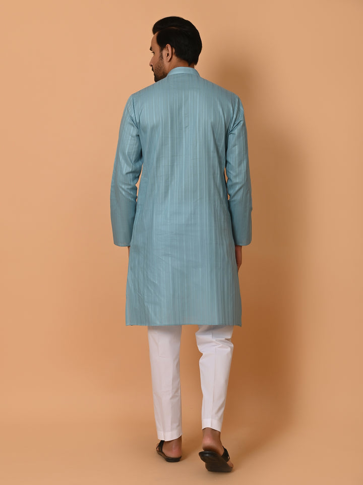 Striped Blue Kurta Set - KM37231-7