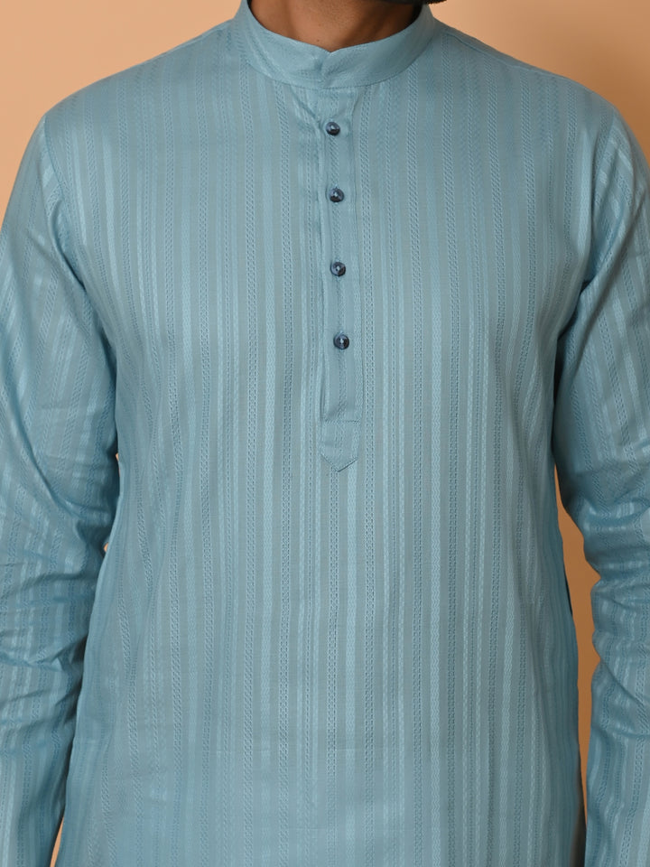 Striped Blue Kurta Set - KM37231-7