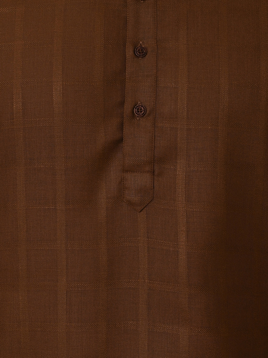 Checked Brown Kurta Set - KM37233-1