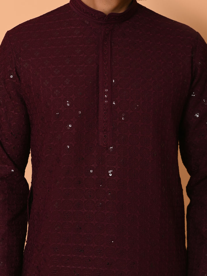 Sequence Wine Kurta Set - KM32698-12