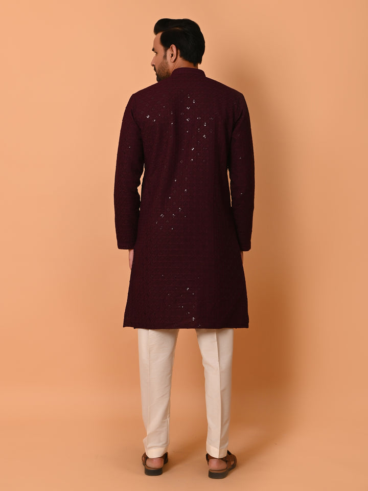Sequence Wine Kurta Set - KM32698-12