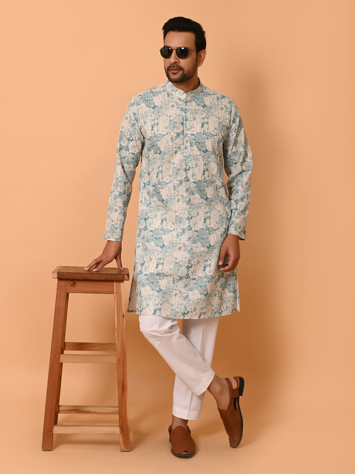 Chikan Green Kurta Set - KM37704-201