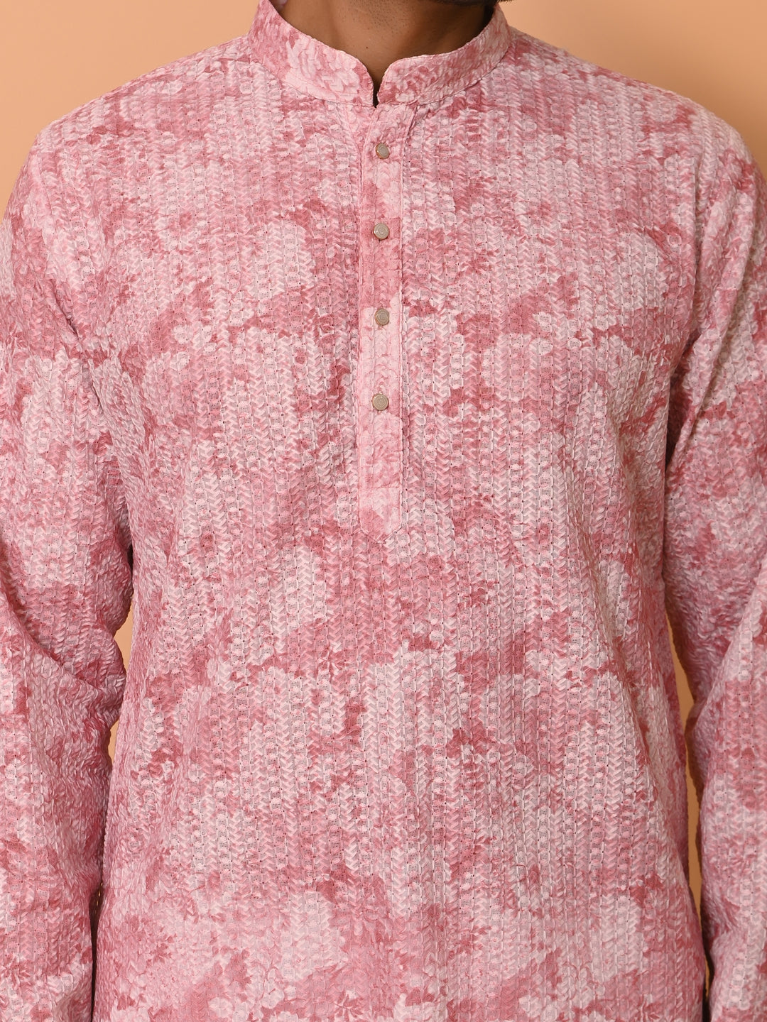 Chikan Pink Kurta Set - KM37704-200