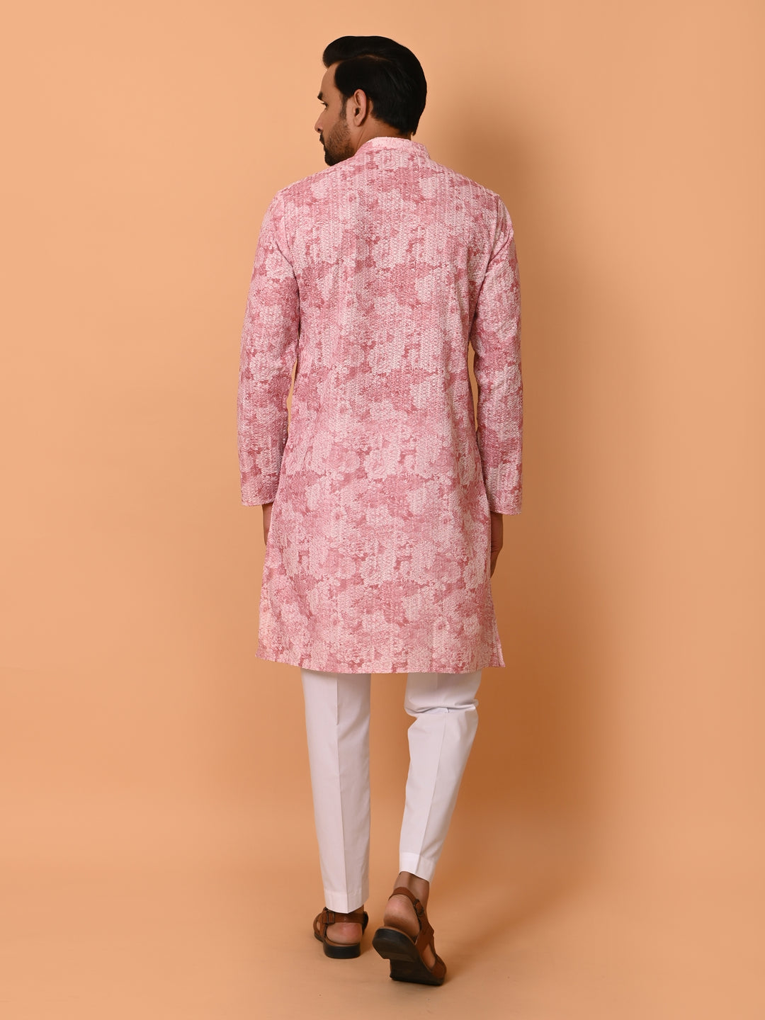 Chikan Pink Kurta Set - KM37704-200