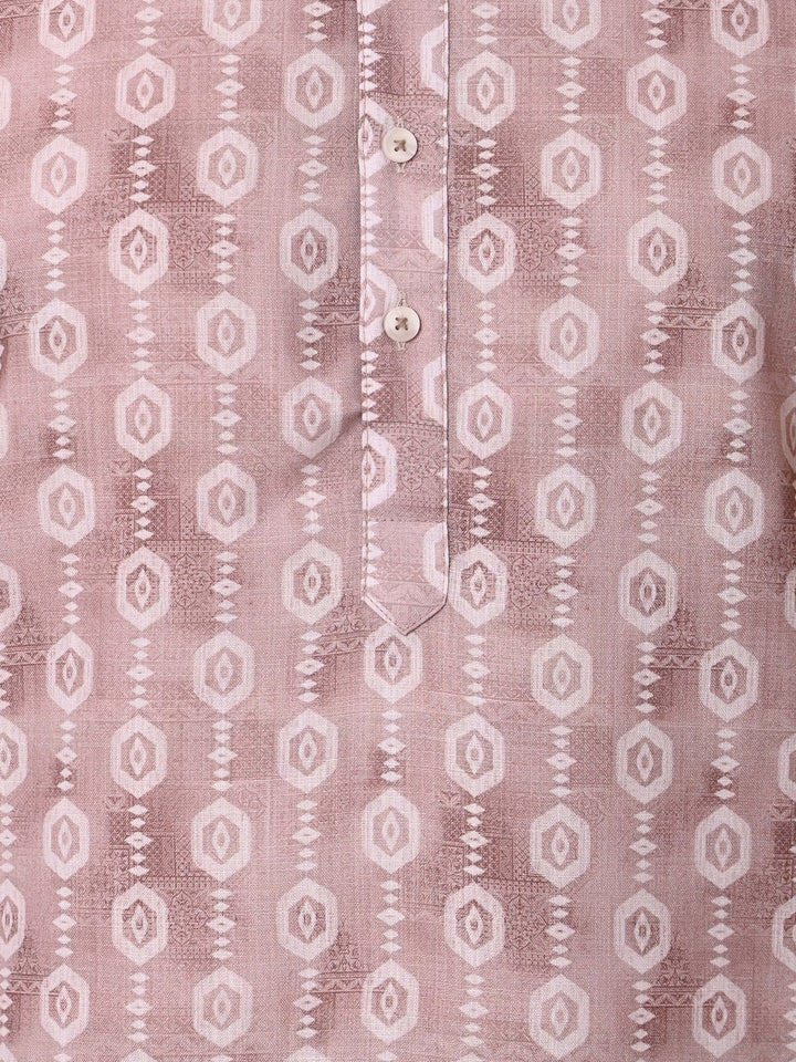 Geometric Beige Kurta Set - KM37731-130