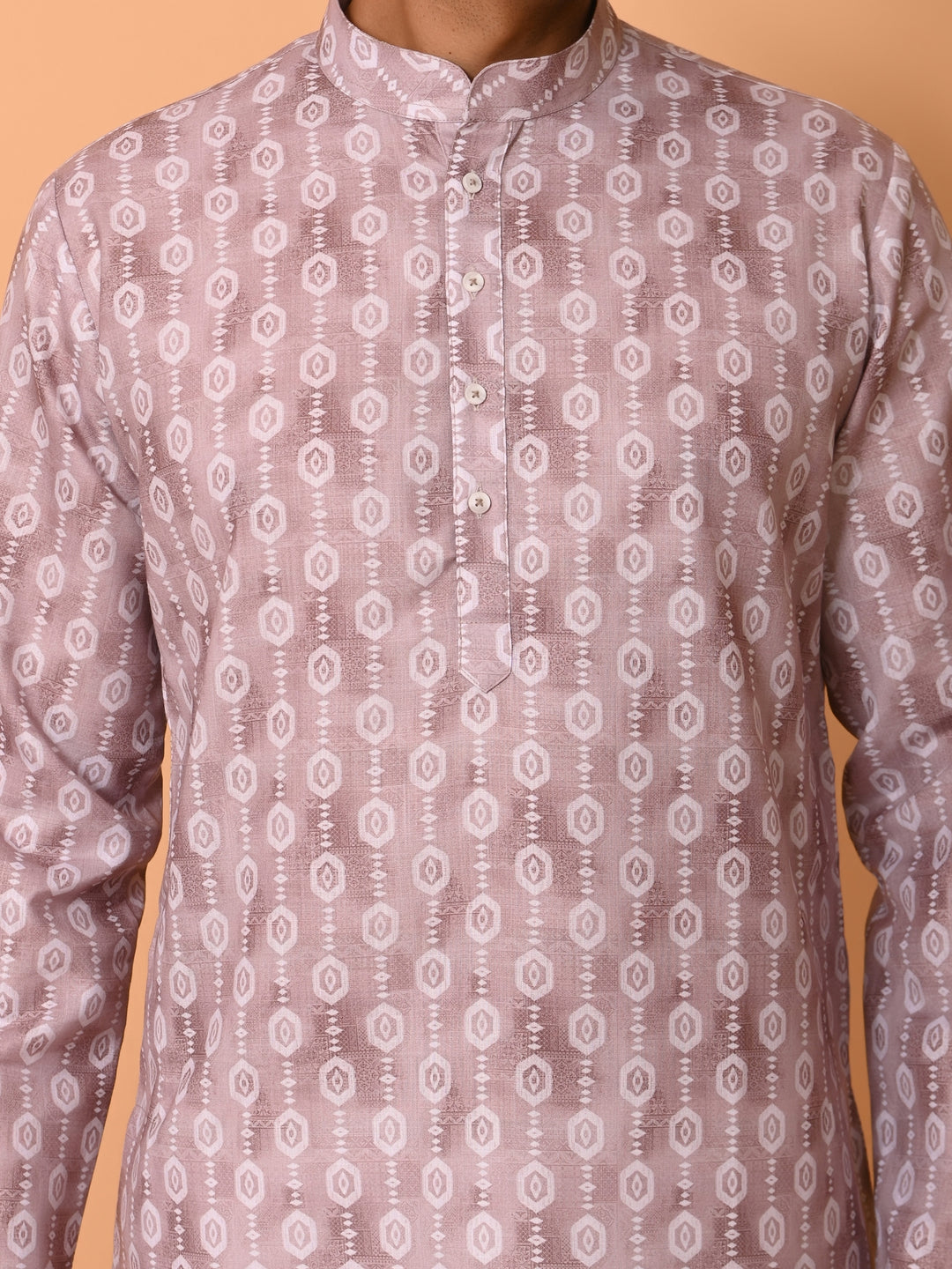 Geometric Beige Kurta Set - KM37731-130