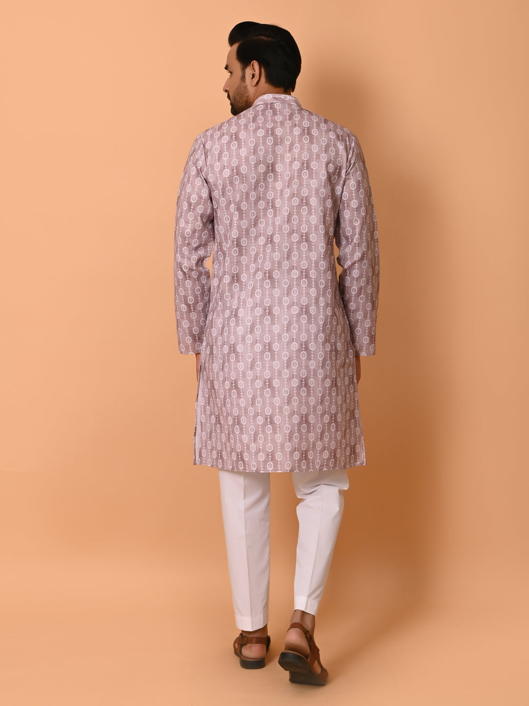 Geometric Beige Kurta Set - KM37731-130
