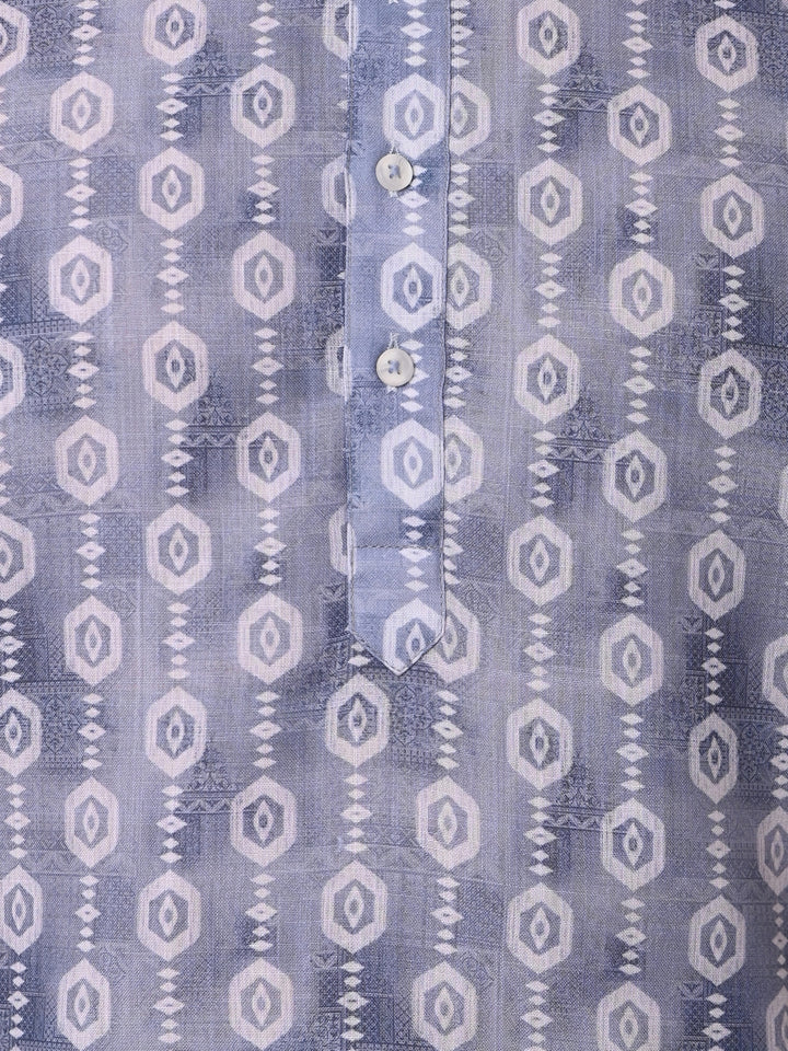 Geometric Blue Kurta Set - KM37731-134